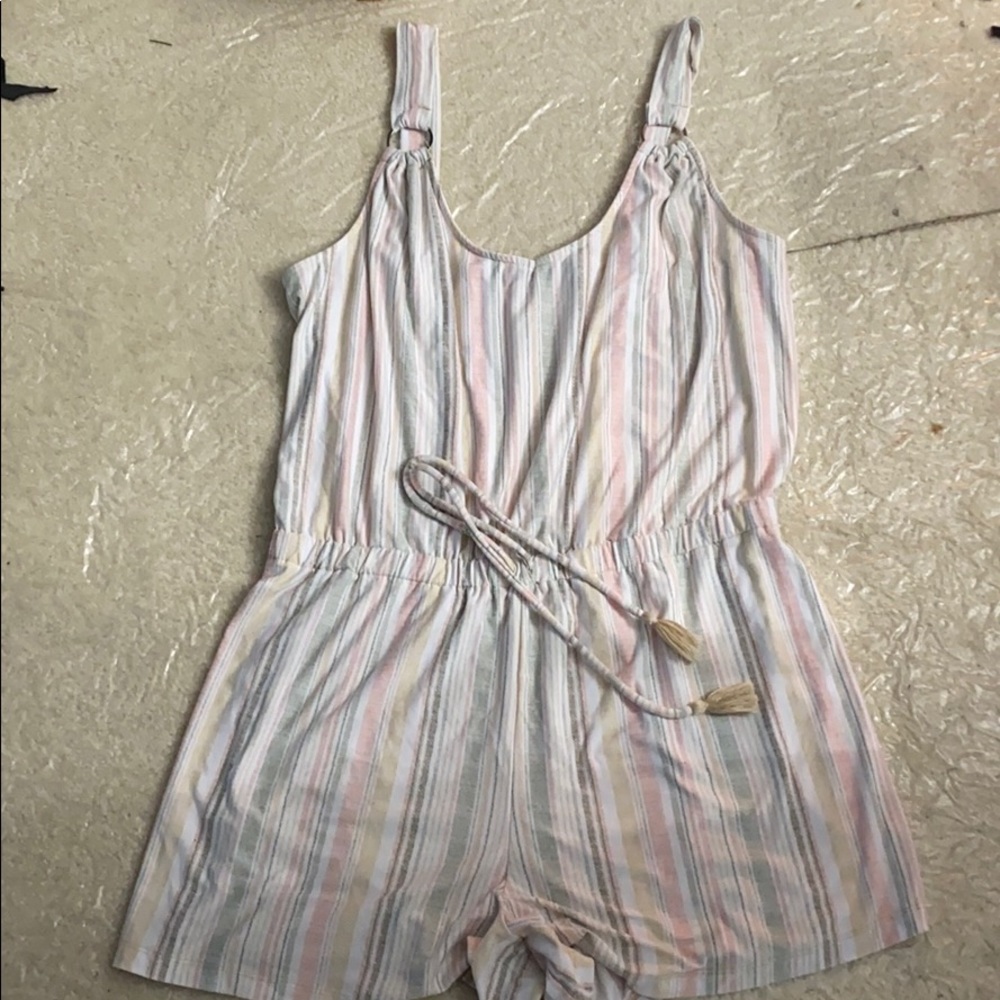 Multicolored O-ring strap romper